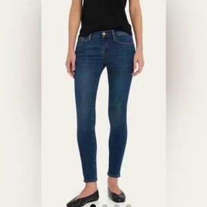 Frame Denim HighRise Dark Blue Skinny Jeans Crop